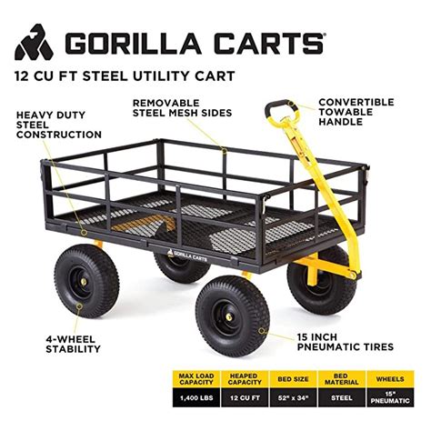 ball bearings in gorilla cart steel utility cart box|gorilla carts parts.